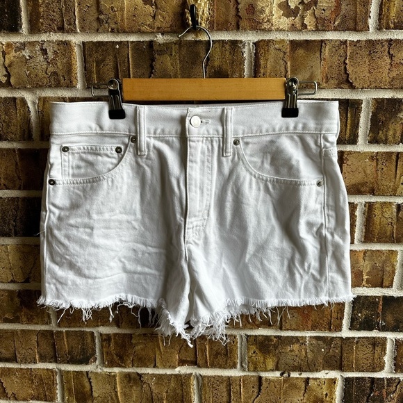 J. Crew White Distressed Jean Shorts - Picture 1 of 6
